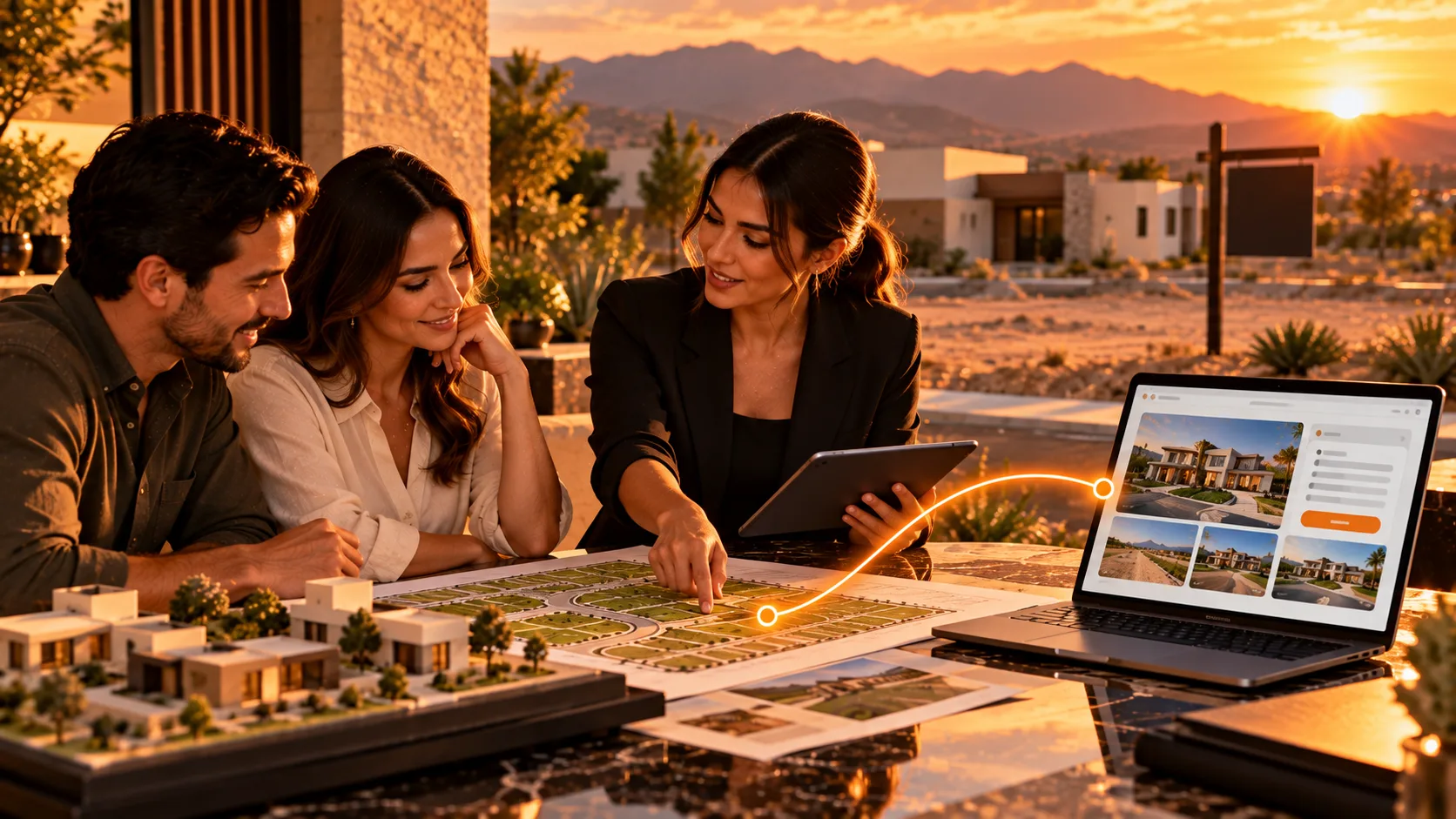 Marca, mapas y página para vender terrenos y casas